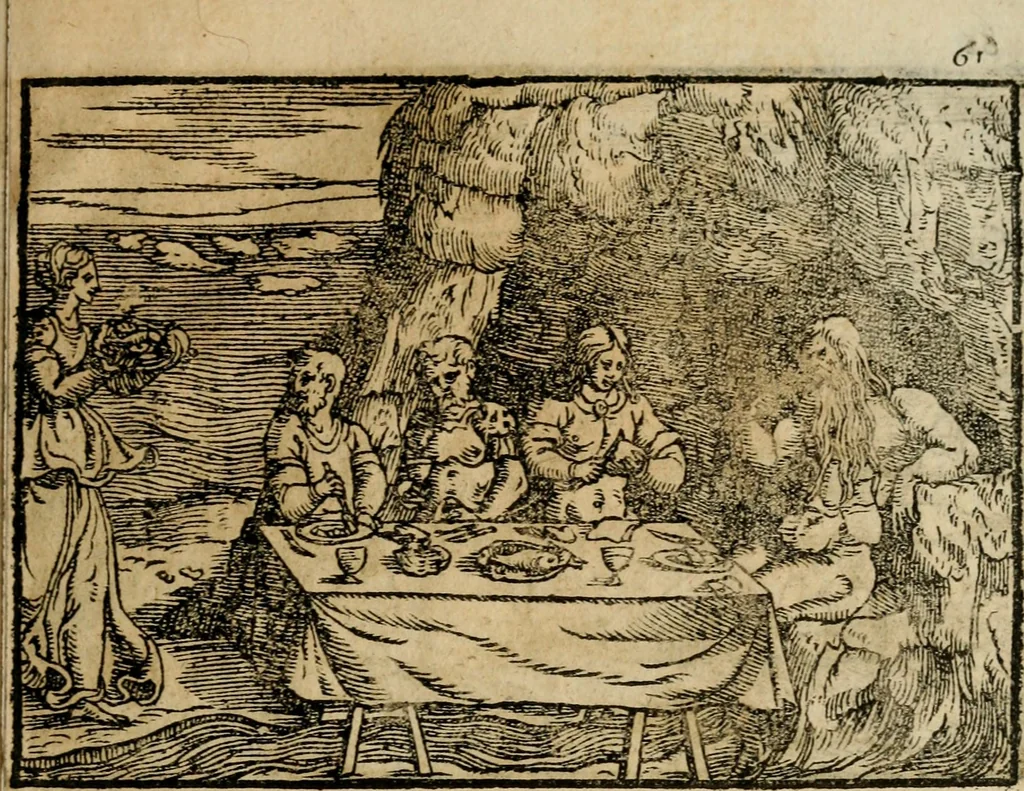 An illustration from Ouidio istorico, politico, morale : breuemente spiegato, e delineato con artificiose figure, accresciuta questa quinta impressione di nuoue allegorie, 1696, leaf 64