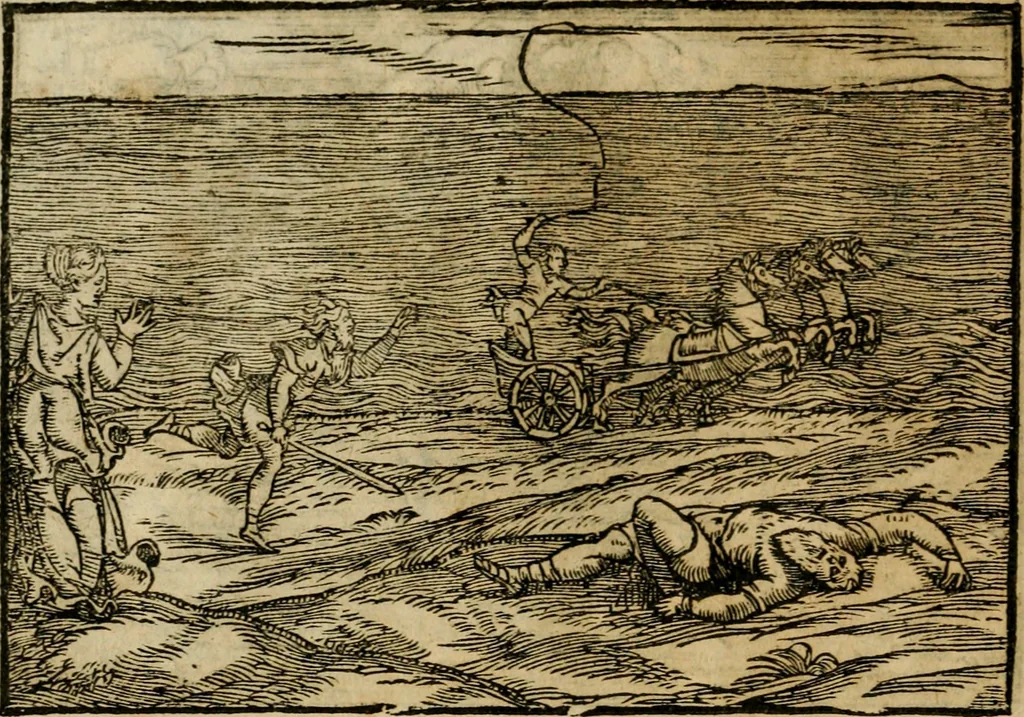 An illustration from Ouidio istorico, politico, morale : breuemente spiegato, e delineato con artificiose figure, accresciuta questa quinta impressione di nuoue allegorie, 1696, leaf 81