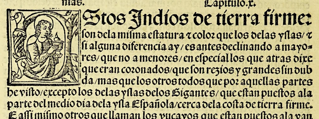 An illustration from Ouiedo Dela natural hystoria delas Indias, 1526, leaf 28