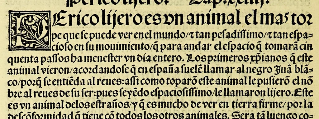 An illustration from Ouiedo Dela natural hystoria delas Indias, 1526, leaf 50