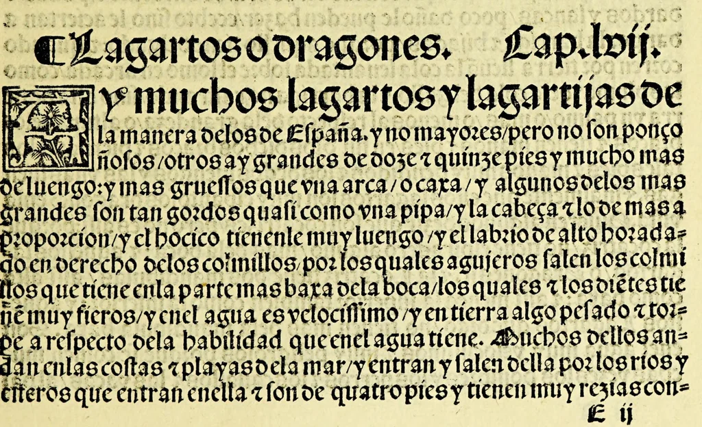 An illustration from Ouiedo Dela natural hystoria delas Indias, 1526, leaf 69