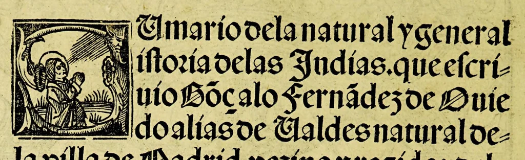 An illustration from Ouiedo Dela natural hystoria delas Indias, 1526, leaf 8