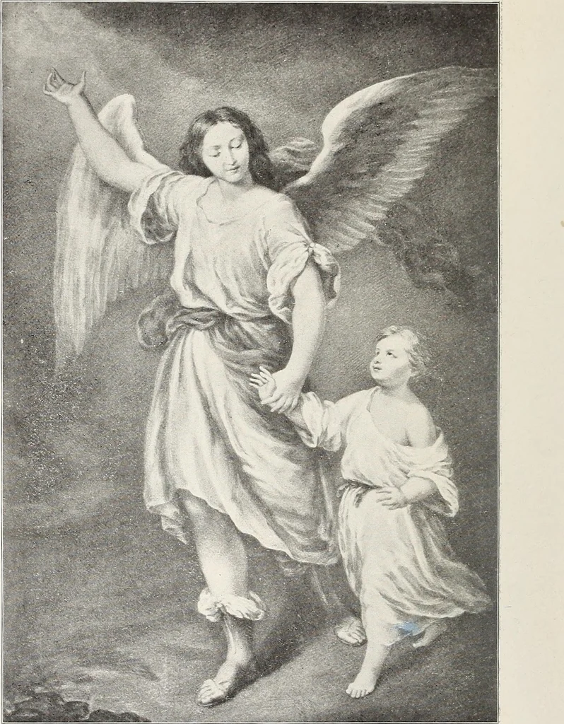 An illustration from Our angel friends in ministry and song, 1903, leaf 111