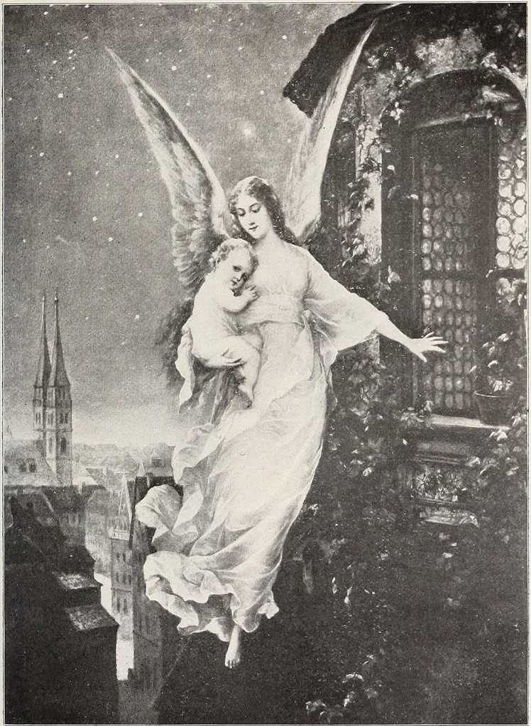 An illustration from Our angel friends in ministry and song, 1903, leaf 146
