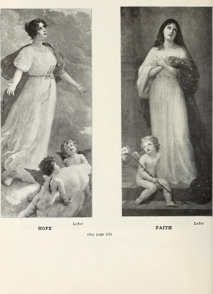 An illustration from Our angel friends in ministry and song, 1903, leaf 147