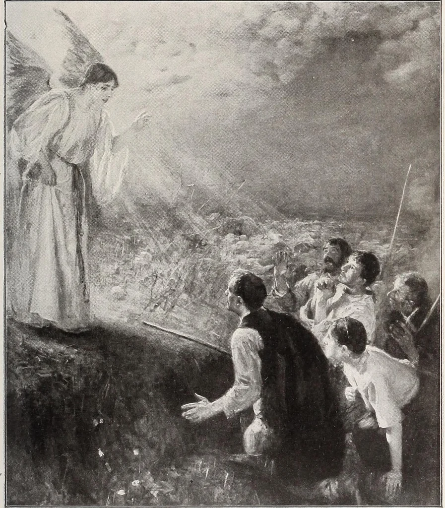 An illustration from Our angel friends in ministry and song, 1903, leaf 326