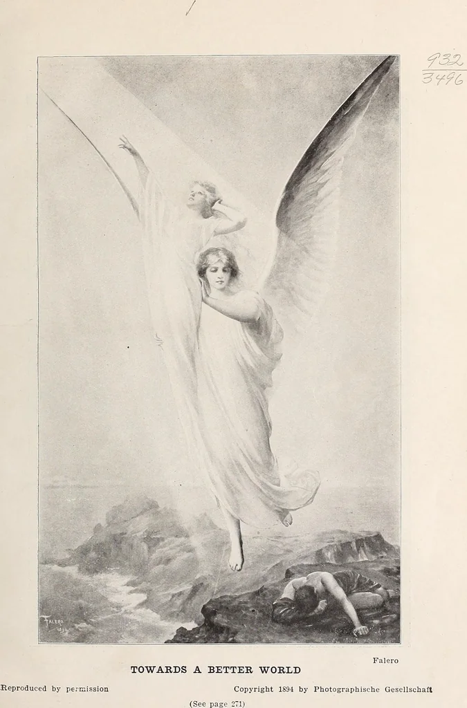 An illustration from Our angel friends in ministry and song, 1903, leaf 4