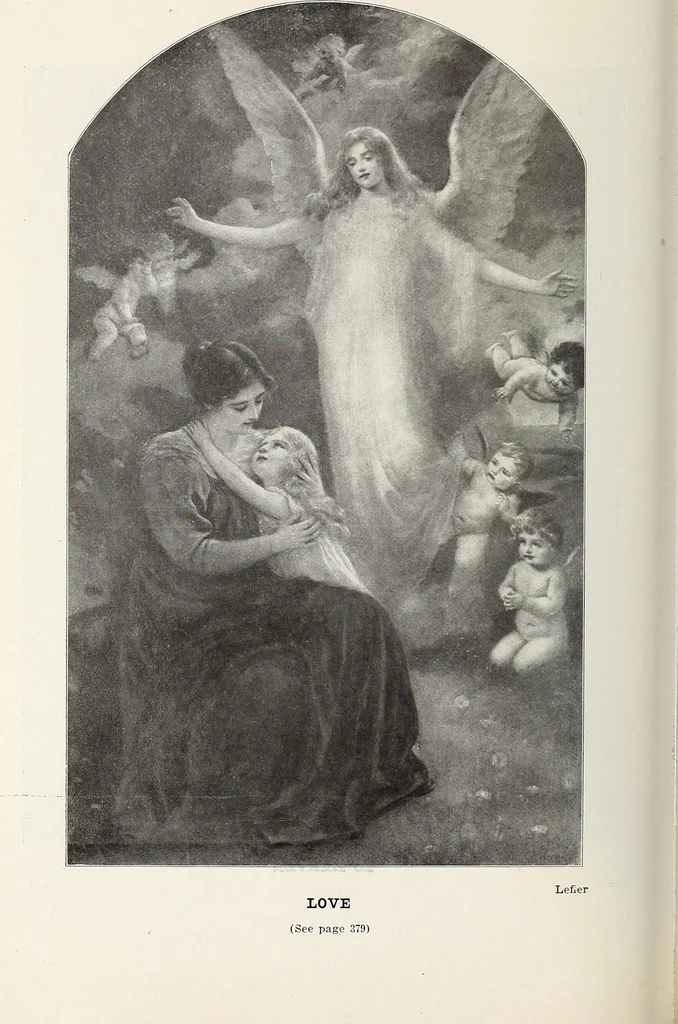 An illustration from Our angel friends in ministry and song, 1903, leaf 453