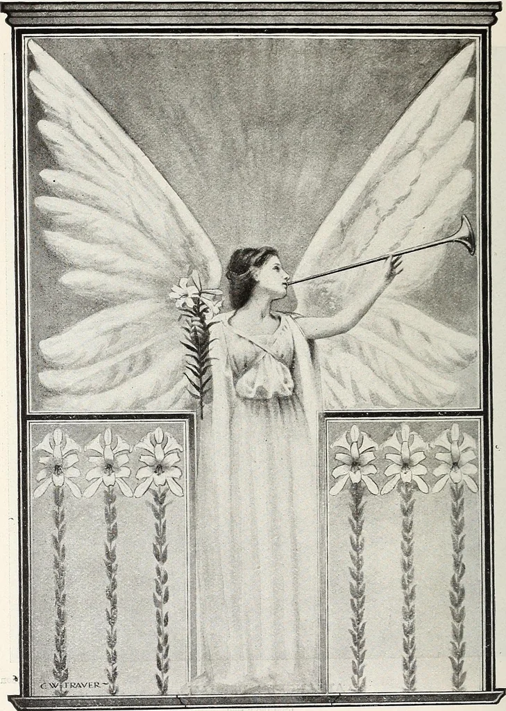 An illustration from Our angel friends in ministry and song, 1903, leaf 489