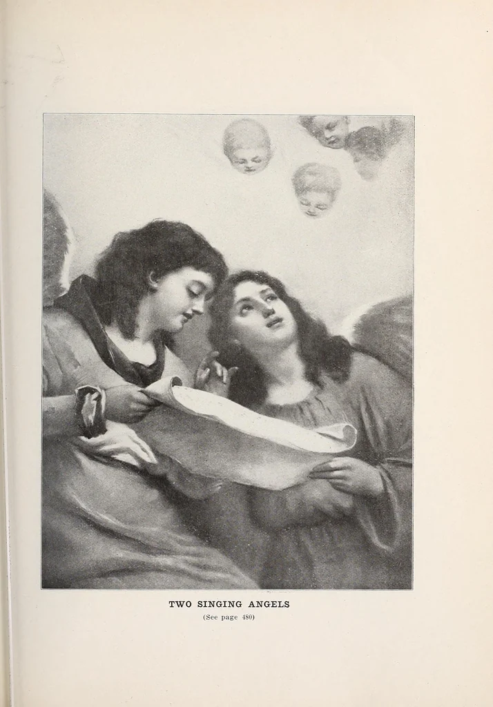 An illustration from Our angel friends in ministry and song, 1903, leaf 524