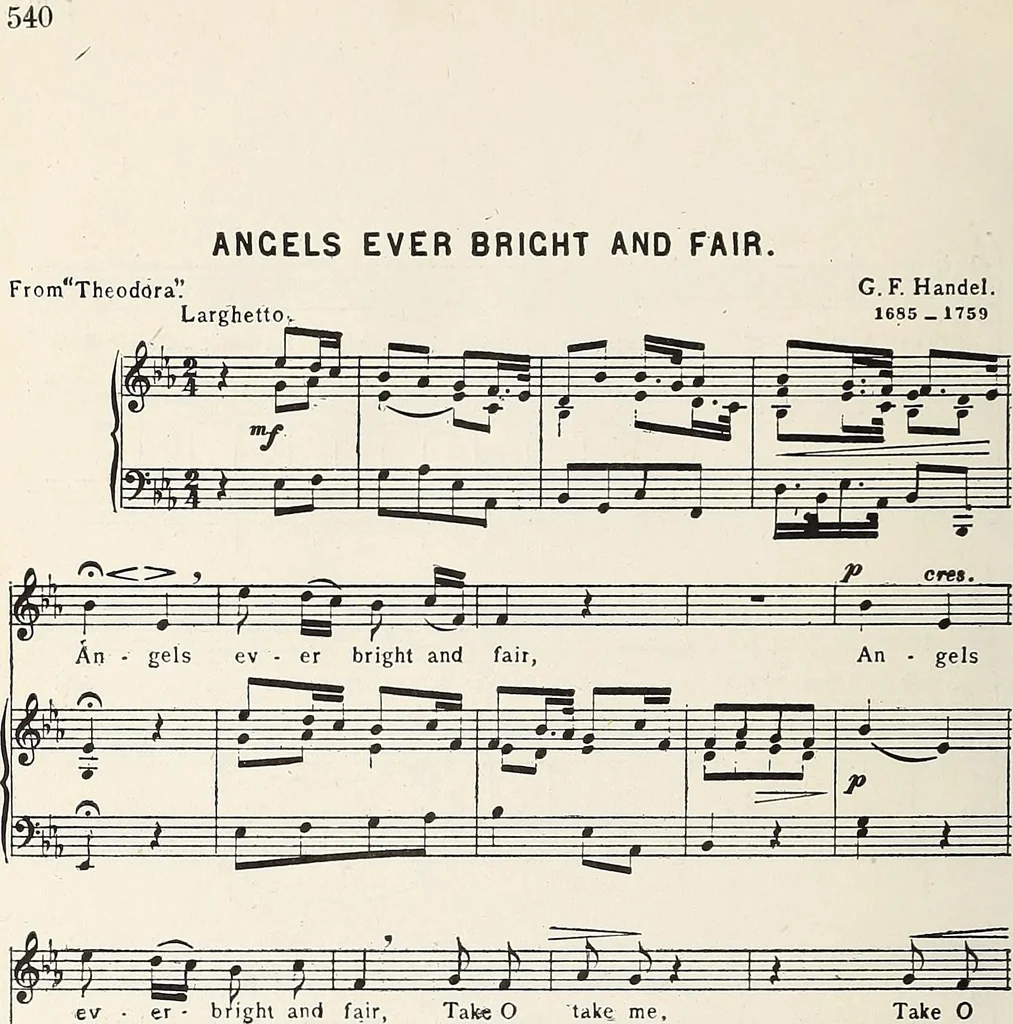 An illustration from Our angel friends in ministry and song, 1903, leaf 605