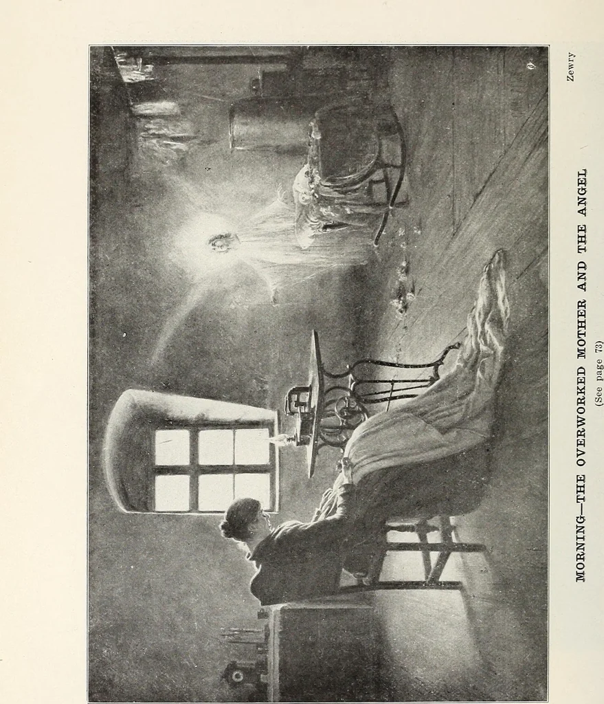 An illustration from Our angel friends in ministry and song, 1903, leaf 75