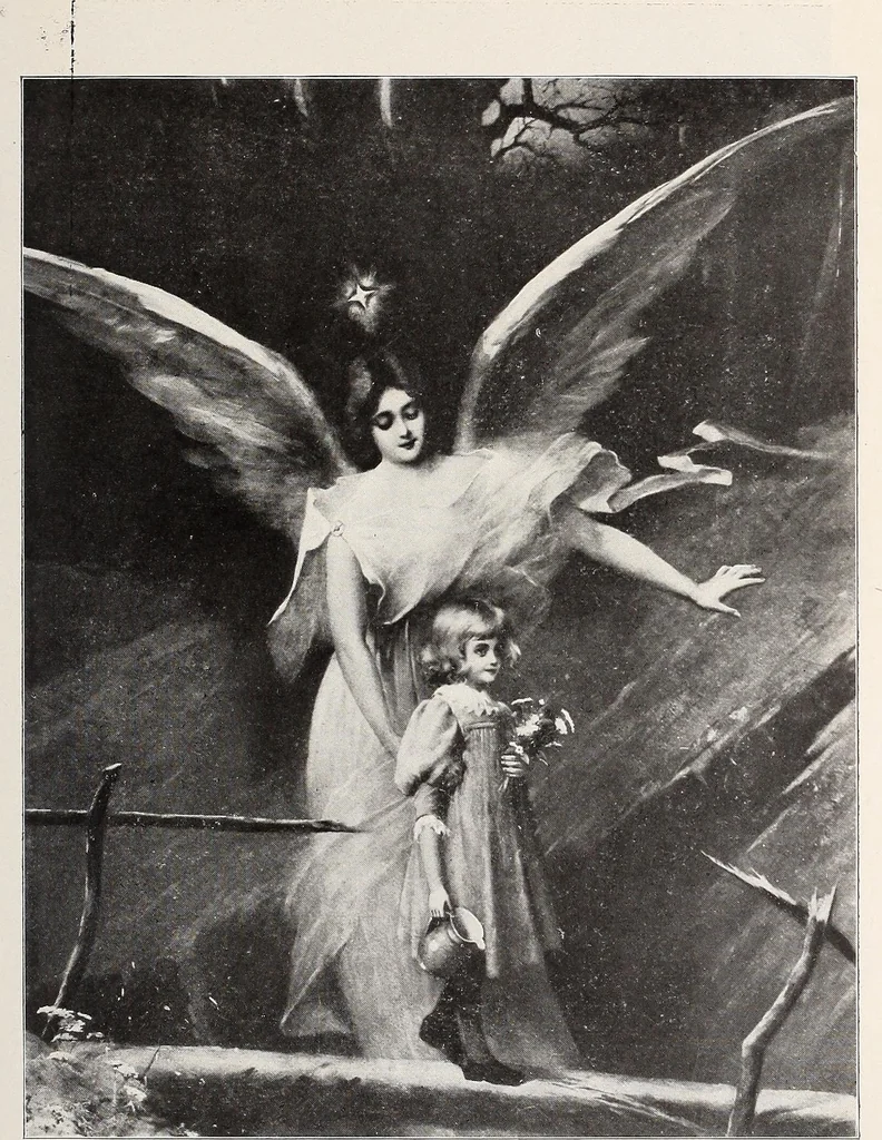 An illustration from Our angel friends in ministry and song, 1903, leaf 92