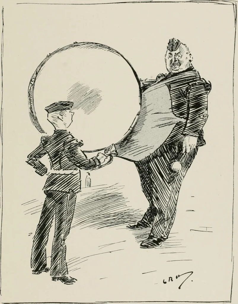 An illustration from Our battalion : being some slight impressions of His Majesty's Auxiliary Forces, in camp and elsewhere, 1902, leaf 100