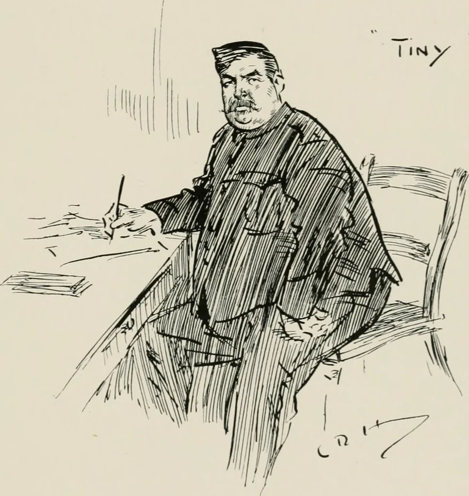 An illustration from Our battalion : being some slight impressions of His Majesty's Auxiliary Forces, in camp and elsewhere, 1902, leaf 14