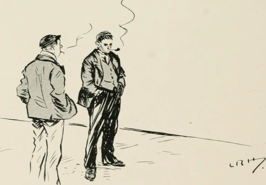 An illustration from Our battalion : being some slight impressions of His Majesty's Auxiliary Forces, in camp and elsewhere, 1902, leaf 15