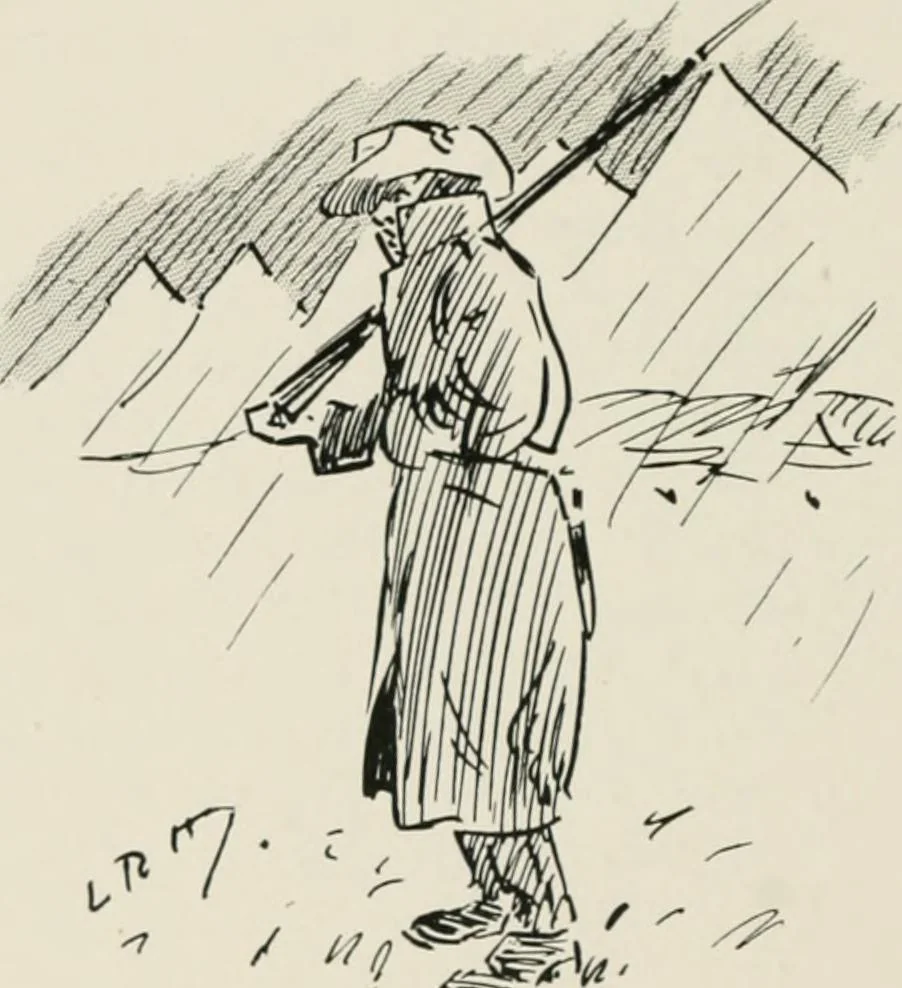 An illustration from Our battalion : being some slight impressions of His Majesty's Auxiliary Forces, in camp and elsewhere, 1902, leaf 19