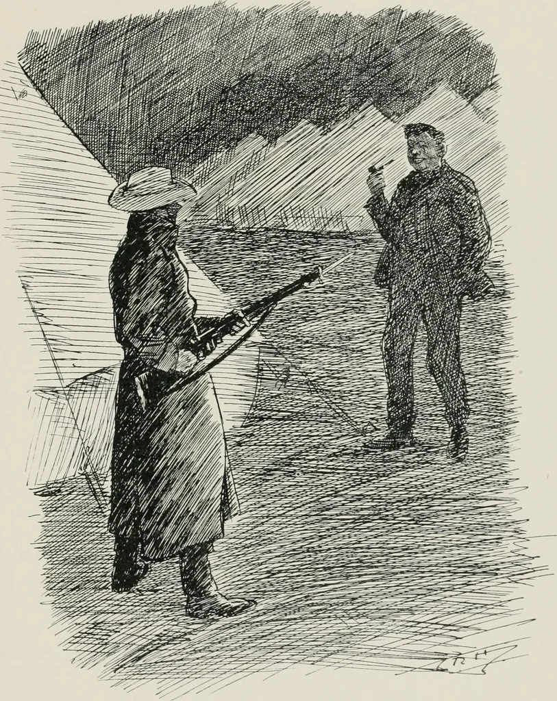 An illustration from Our battalion : being some slight impressions of His Majesty's Auxiliary Forces, in camp and elsewhere, 1902, leaf 20