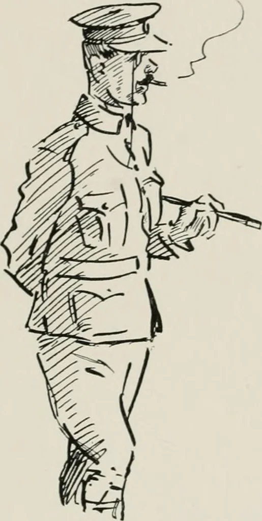 An illustration from Our battalion : being some slight impressions of His Majesty's Auxiliary Forces, in camp and elsewhere, 1902, leaf 22