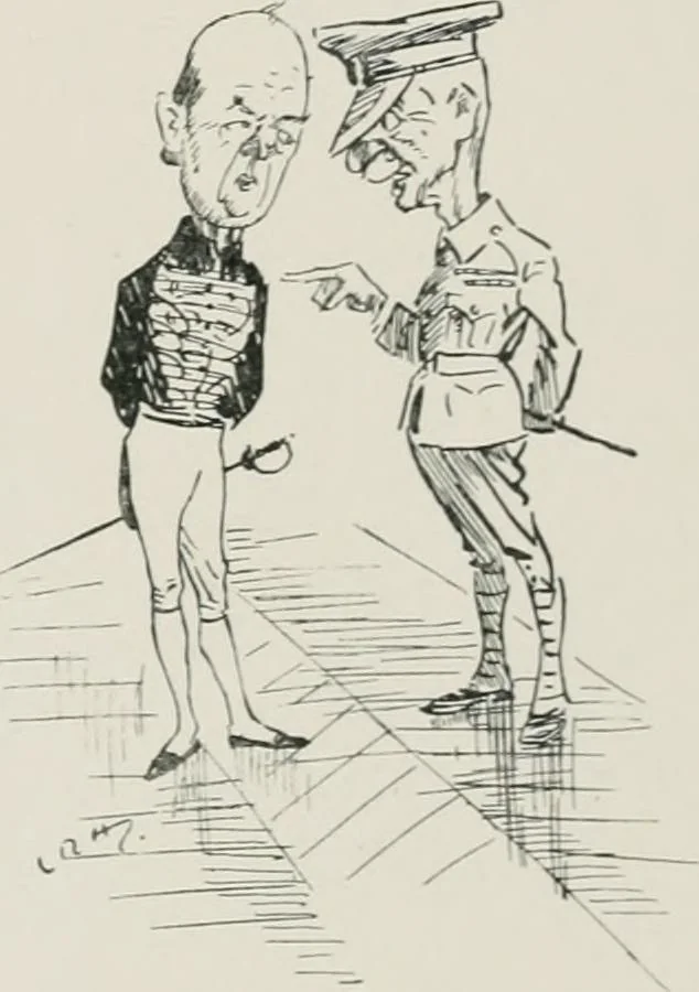 An illustration from Our battalion : being some slight impressions of His Majesty's Auxiliary Forces, in camp and elsewhere, 1902, leaf 24