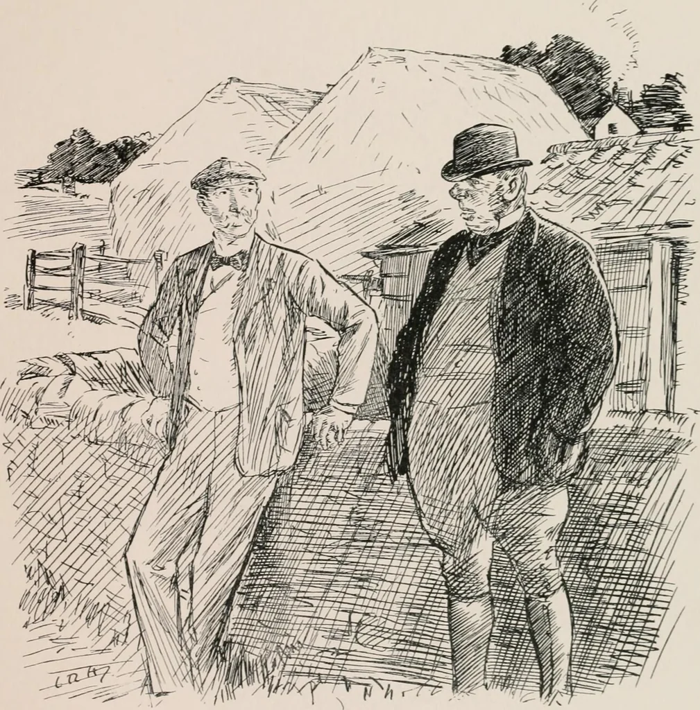 An illustration from Our battalion : being some slight impressions of His Majesty's Auxiliary Forces, in camp and elsewhere, 1902, leaf 28