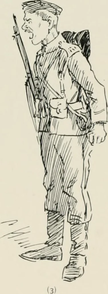 An illustration from Our battalion : being some slight impressions of His Majesty's Auxiliary Forces, in camp and elsewhere, 1902, leaf 33