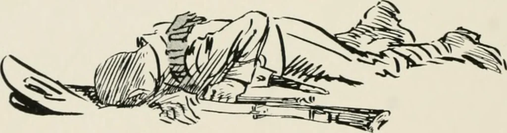 An illustration from Our battalion : being some slight impressions of His Majesty's Auxiliary Forces, in camp and elsewhere, 1902, leaf 39
