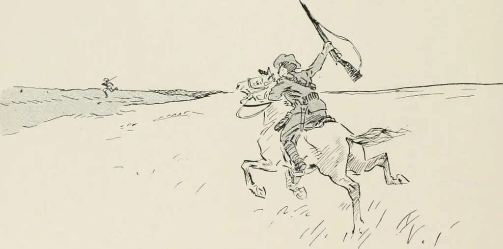 An illustration from Our battalion : being some slight impressions of His Majesty's Auxiliary Forces, in camp and elsewhere, 1902, leaf 43