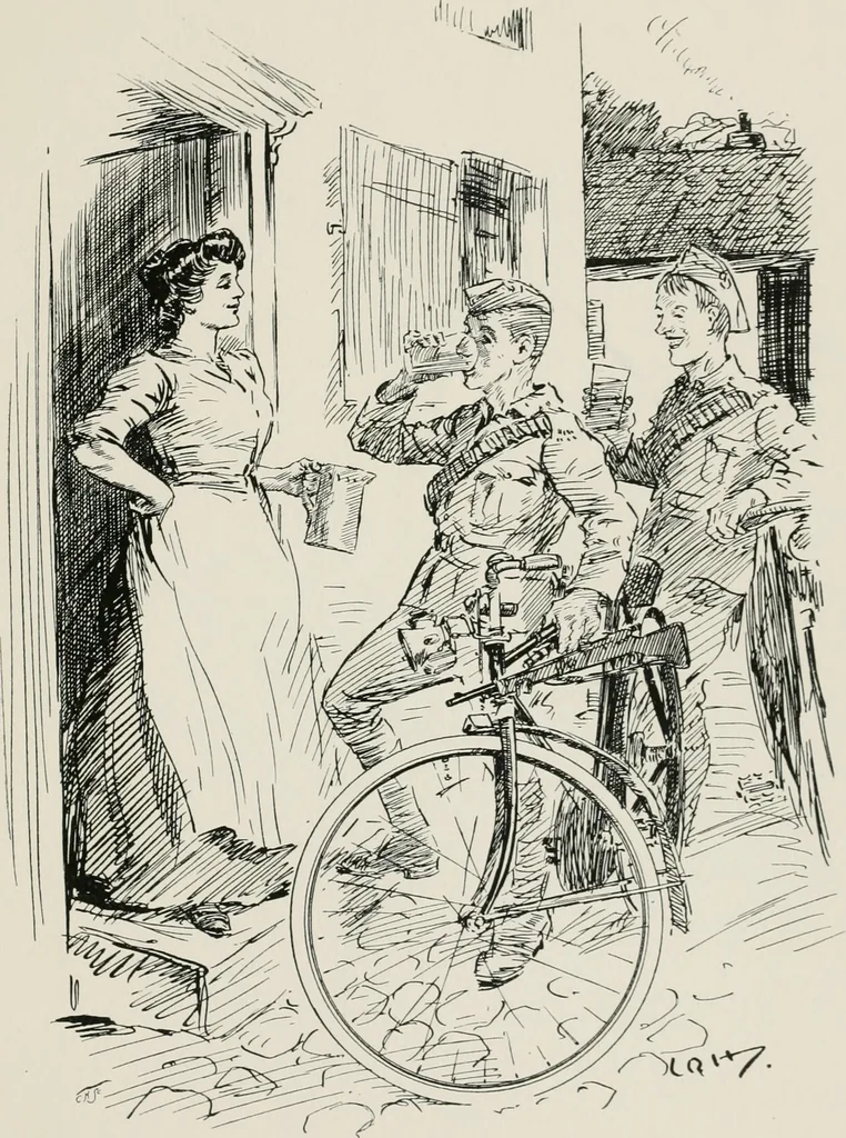 An illustration from Our battalion : being some slight impressions of His Majesty's Auxiliary Forces, in camp and elsewhere, 1902, leaf 50