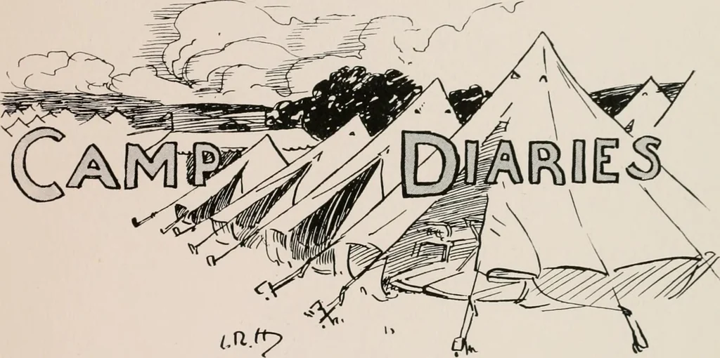 An illustration from Our battalion : being some slight impressions of His Majesty's Auxiliary Forces, in camp and elsewhere, 1902, leaf 56