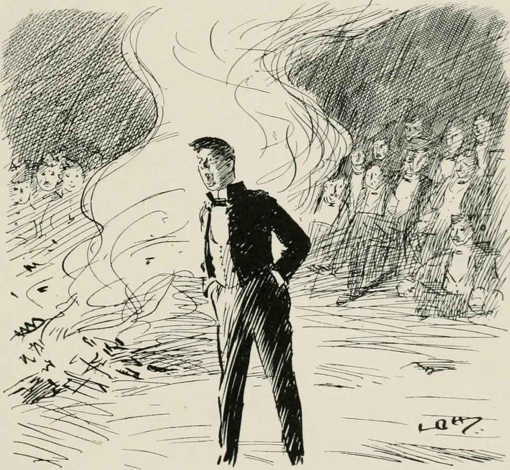 An illustration from Our battalion : being some slight impressions of His Majesty's Auxiliary Forces, in camp and elsewhere, 1902, leaf 60