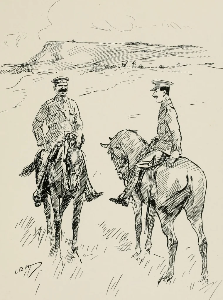 An illustration from Our battalion : being some slight impressions of His Majesty's Auxiliary Forces, in camp and elsewhere, 1902, leaf 62