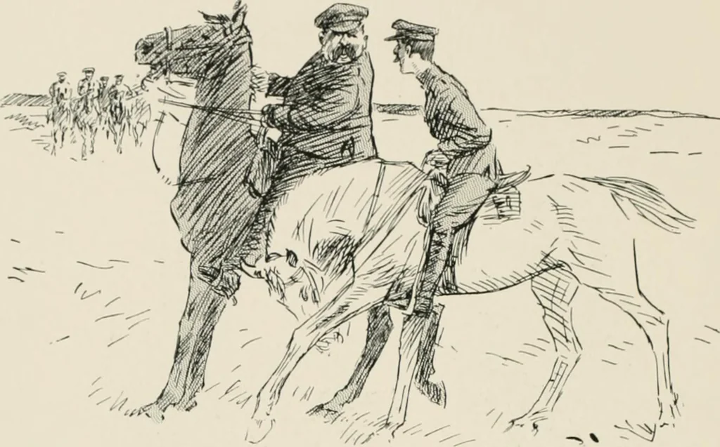 An illustration from Our battalion : being some slight impressions of His Majesty's Auxiliary Forces, in camp and elsewhere, 1902, leaf 63
