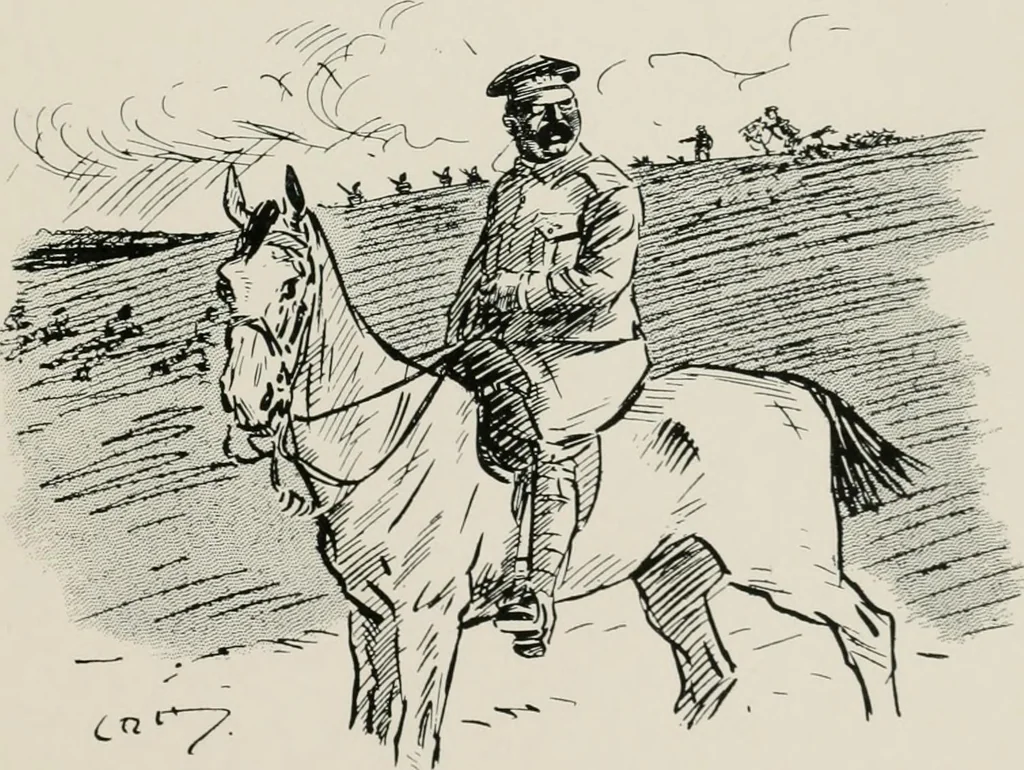 An illustration from Our battalion : being some slight impressions of His Majesty's Auxiliary Forces, in camp and elsewhere, 1902, leaf 66