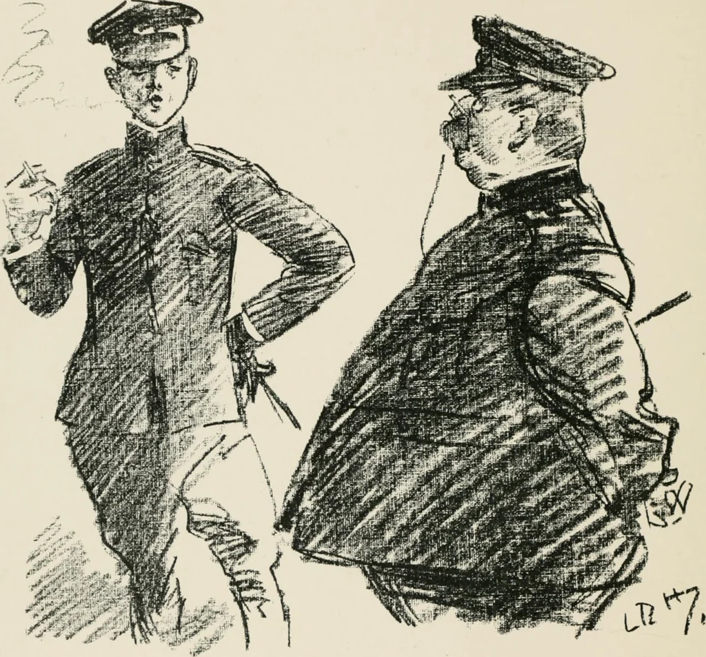 An illustration from Our battalion : being some slight impressions of His Majesty's Auxiliary Forces, in camp and elsewhere, 1902, leaf 67