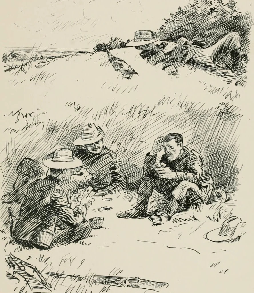 An illustration from Our battalion : being some slight impressions of His Majesty's Auxiliary Forces, in camp and elsewhere, 1902, leaf 94