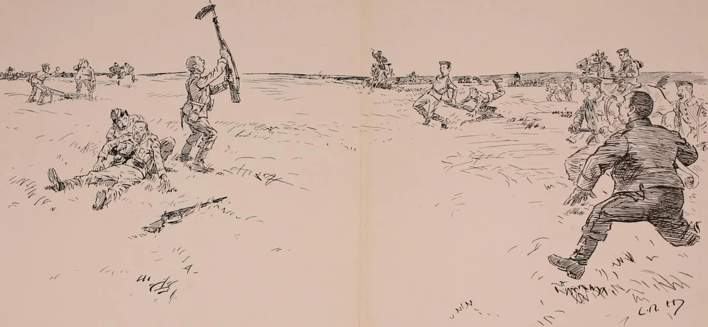 An illustration from Our battalion : being some slight impressions of His Majesty's Auxiliary Forces, in camp and elsewhere, 1902, leaf 97