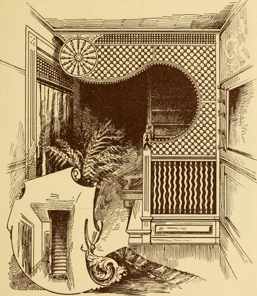 An illustration from Our doors and windows : how to decorate them, 1889, leaf 16