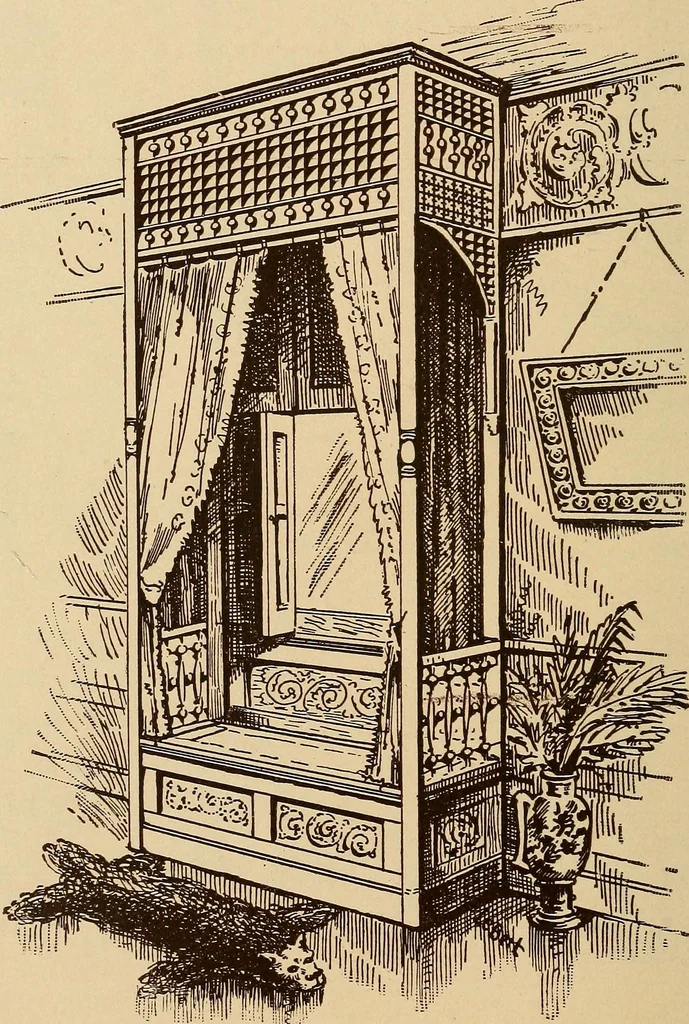 An illustration from Our doors and windows : how to decorate them, 1889, leaf 23