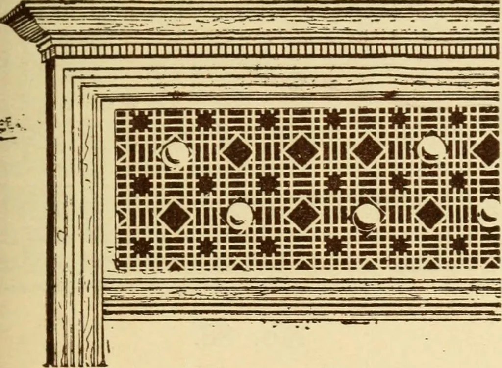 An illustration from Our doors and windows : how to decorate them, 1889, leaf 52