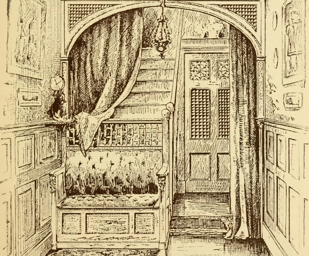 An illustration from Our doors and windows : how to decorate them, 1889, leaf 84