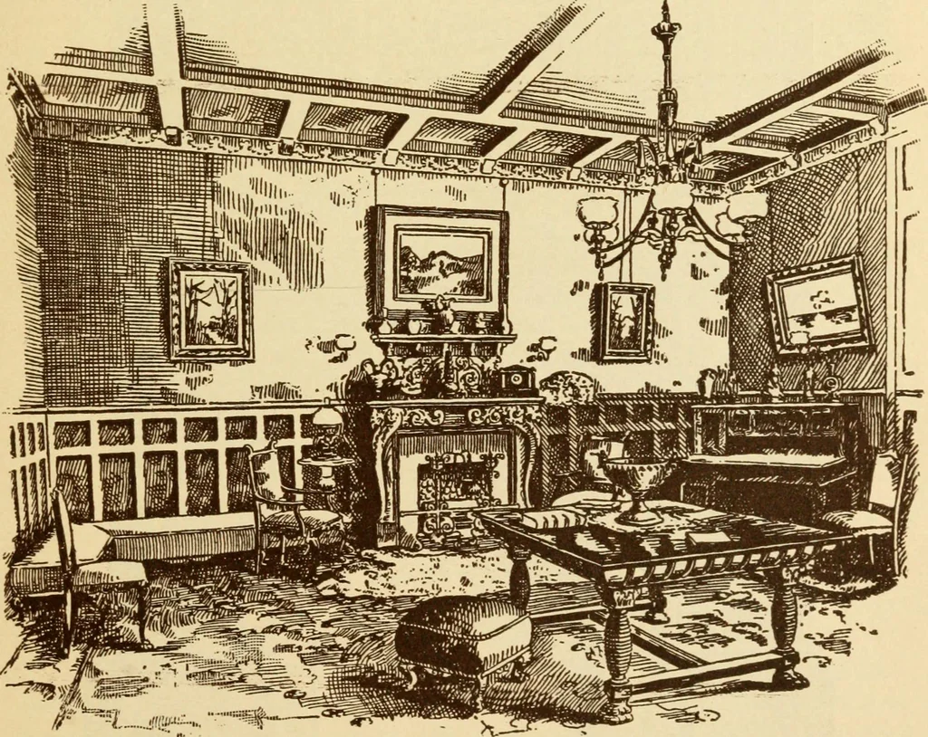 An illustration from Our doors and windows : how to decorate them, 1889, leaf 98
