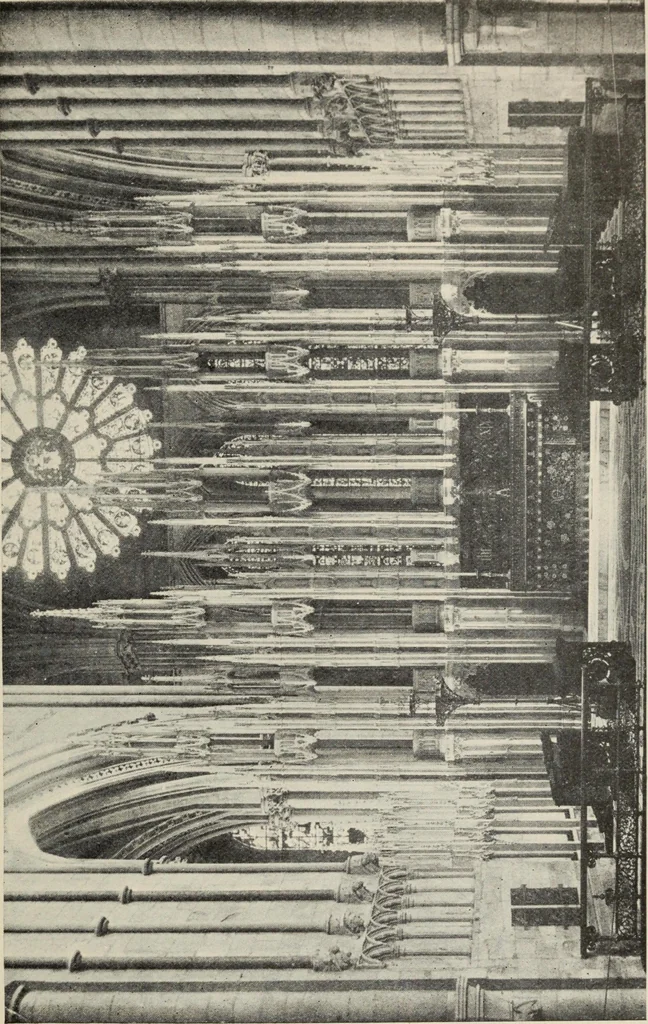 An illustration from Our English cathedrals ; their architectural beauties and characteristics, and their historical associations popularly described, together with chapters on the cathedral in mediaeval and in modern times, and in English poetry and prose; withmaps, plans, and numerous illustrations from photographs, 1911, leaf 100