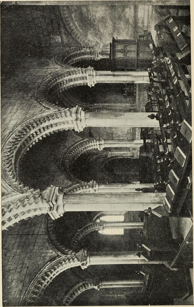 An illustration from Our English cathedrals ; their architectural beauties and characteristics, and their historical associations popularly described, together with chapters on the cathedral in mediaeval and in modern times, and in English poetry and prose; withmaps, plans, and numerous illustrations from photographs, 1911, leaf 101