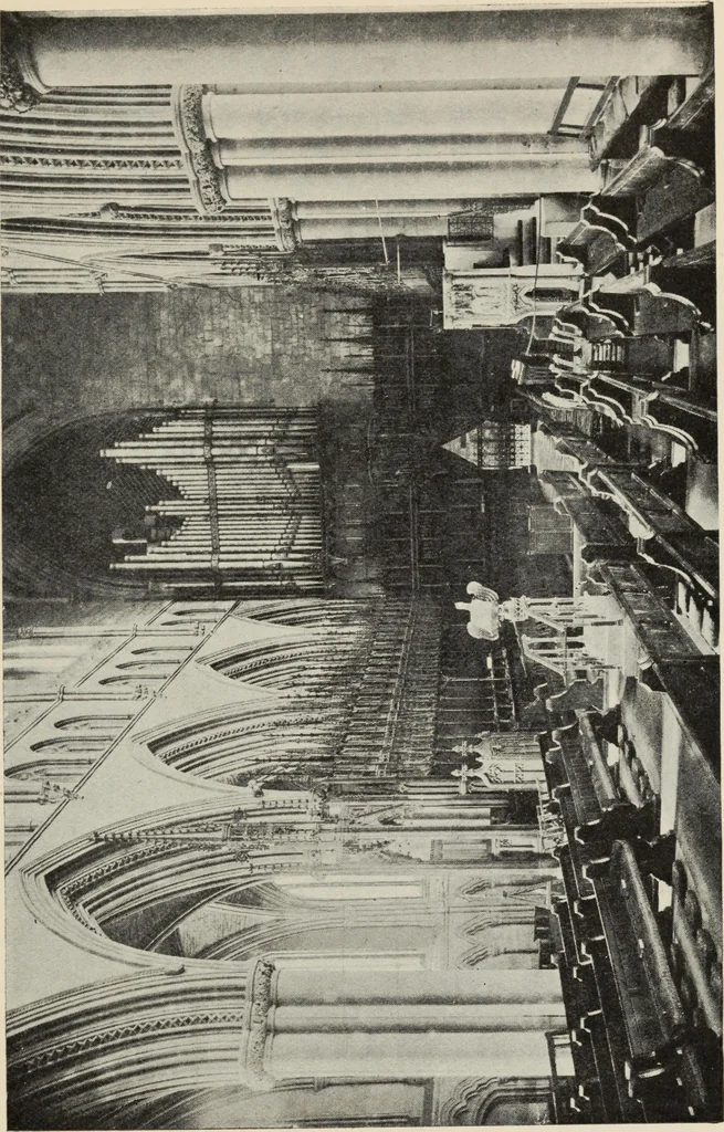 An illustration from Our English cathedrals ; their architectural beauties and characteristics, and their historical associations popularly described, together with chapters on the cathedral in mediaeval and in modern times, and in English poetry and prose; withmaps, plans, and numerous illustrations from photographs, 1911, leaf 116