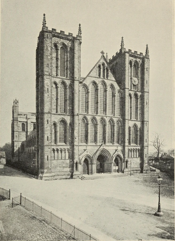 An illustration from Our English cathedrals ; their architectural beauties and characteristics, and their historical associations popularly described, together with chapters on the cathedral in mediaeval and in modern times, and in English poetry and prose; withmaps, plans, and numerous illustrations from photographs, 1911, leaf 124