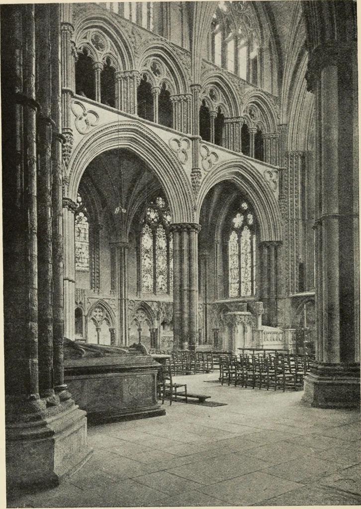 An illustration from Our English cathedrals ; their architectural beauties and characteristics, and their historical associations popularly described, together with chapters on the cathedral in mediaeval and in modern times, and in English poetry and prose; withmaps, plans, and numerous illustrations from photographs, 1911, leaf 145