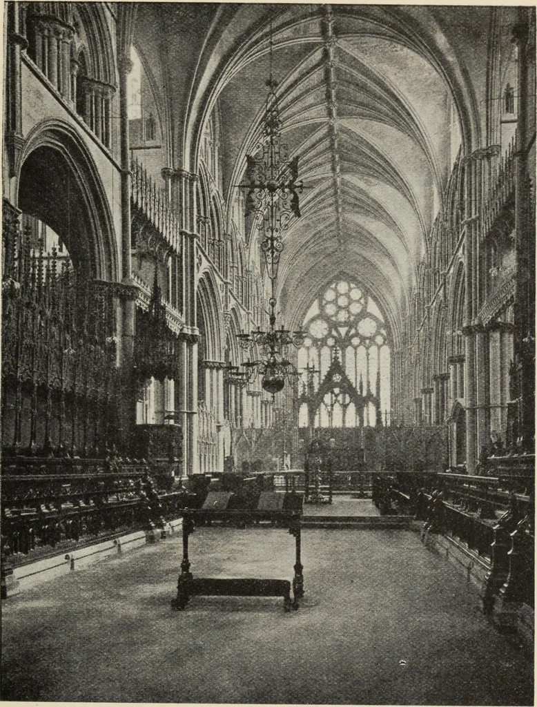 An illustration from Our English cathedrals ; their architectural beauties and characteristics, and their historical associations popularly described, together with chapters on the cathedral in mediaeval and in modern times, and in English poetry and prose; withmaps, plans, and numerous illustrations from photographs, 1911, leaf 148