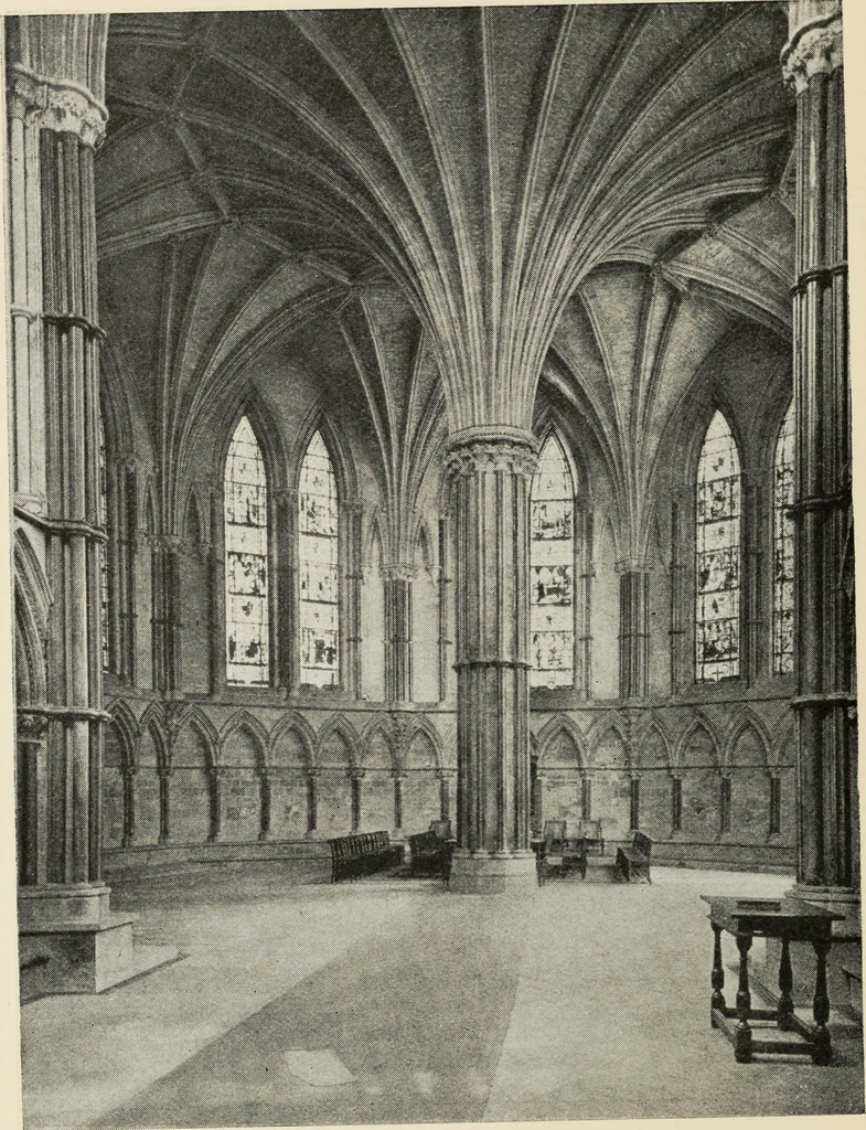 An illustration from Our English cathedrals ; their architectural beauties and characteristics, and their historical associations popularly described, together with chapters on the cathedral in mediaeval and in modern times, and in English poetry and prose; withmaps, plans, and numerous illustrations from photographs, 1911, leaf 149