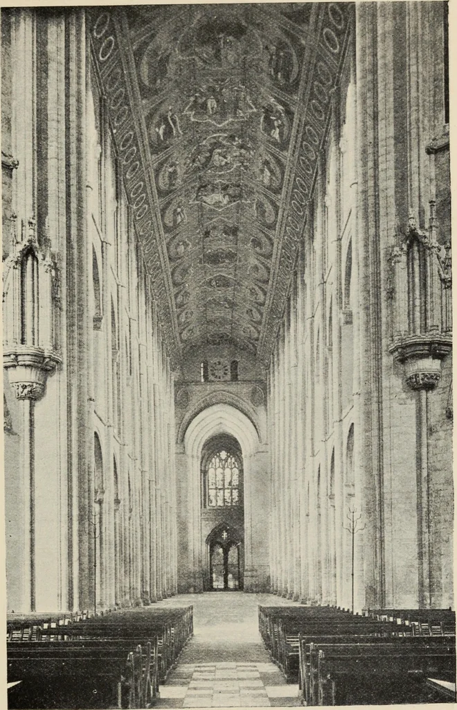 An illustration from Our English cathedrals ; their architectural beauties and characteristics, and their historical associations popularly described, together with chapters on the cathedral in mediaeval and in modern times, and in English poetry and prose; withmaps, plans, and numerous illustrations from photographs, 1911, leaf 188